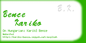 bence kariko business card